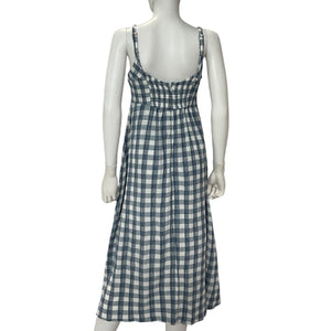 Hatch Crinkle Blue And White Plaid Nina Dress Size 1