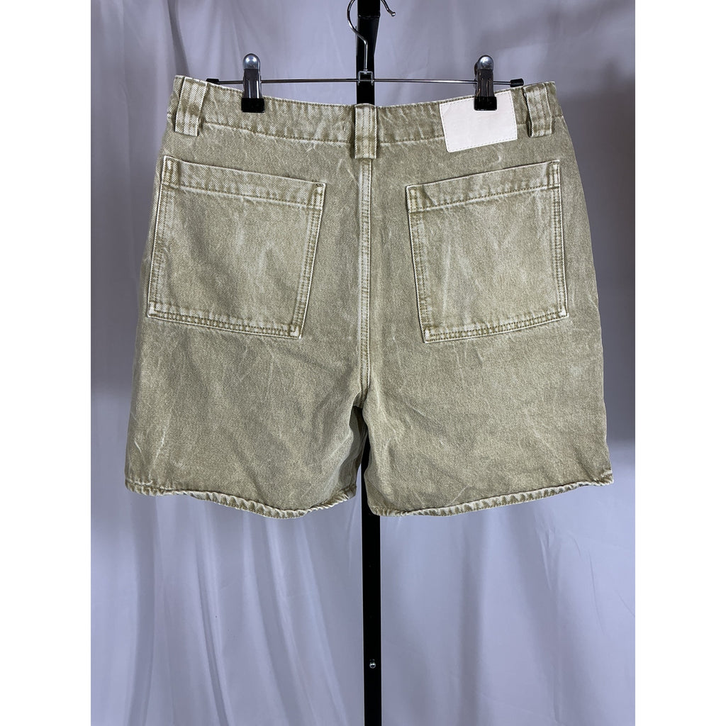 Grlfrnd 'Lindsey' Green Cotton Long Cargo Short Size 27