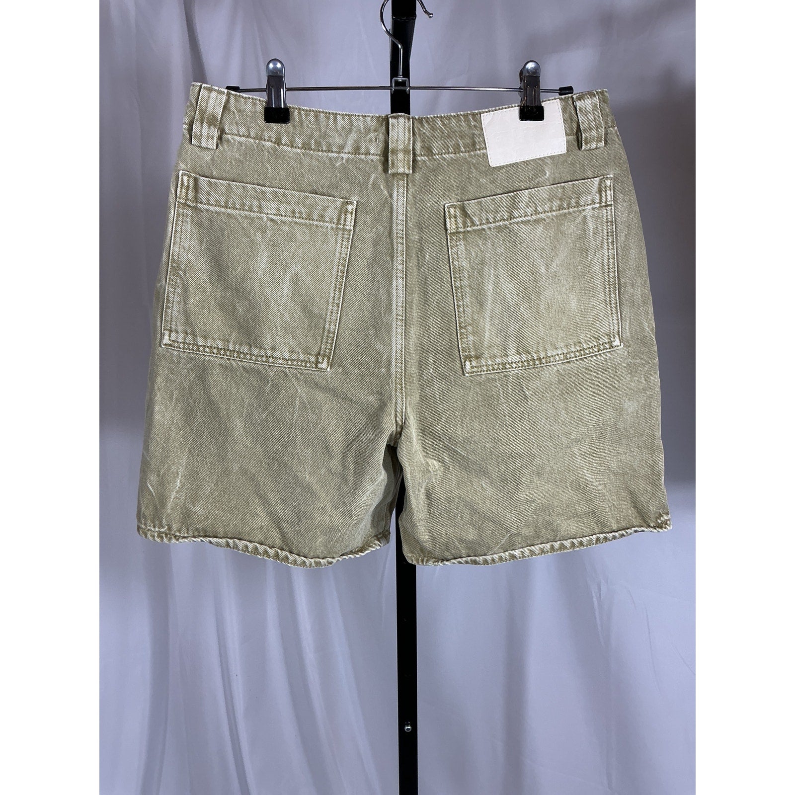 Grlfrnd 'Lindsey' Green Cotton Long Cargo Short Size 27
