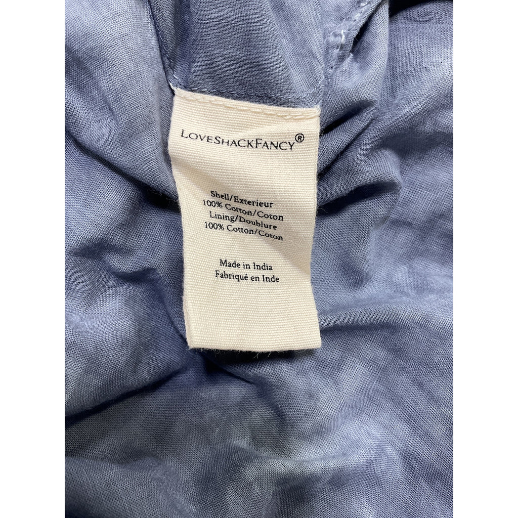 Loveshackfancy 'Ruffle' Blue Cotton Mini Skirt Size XS
