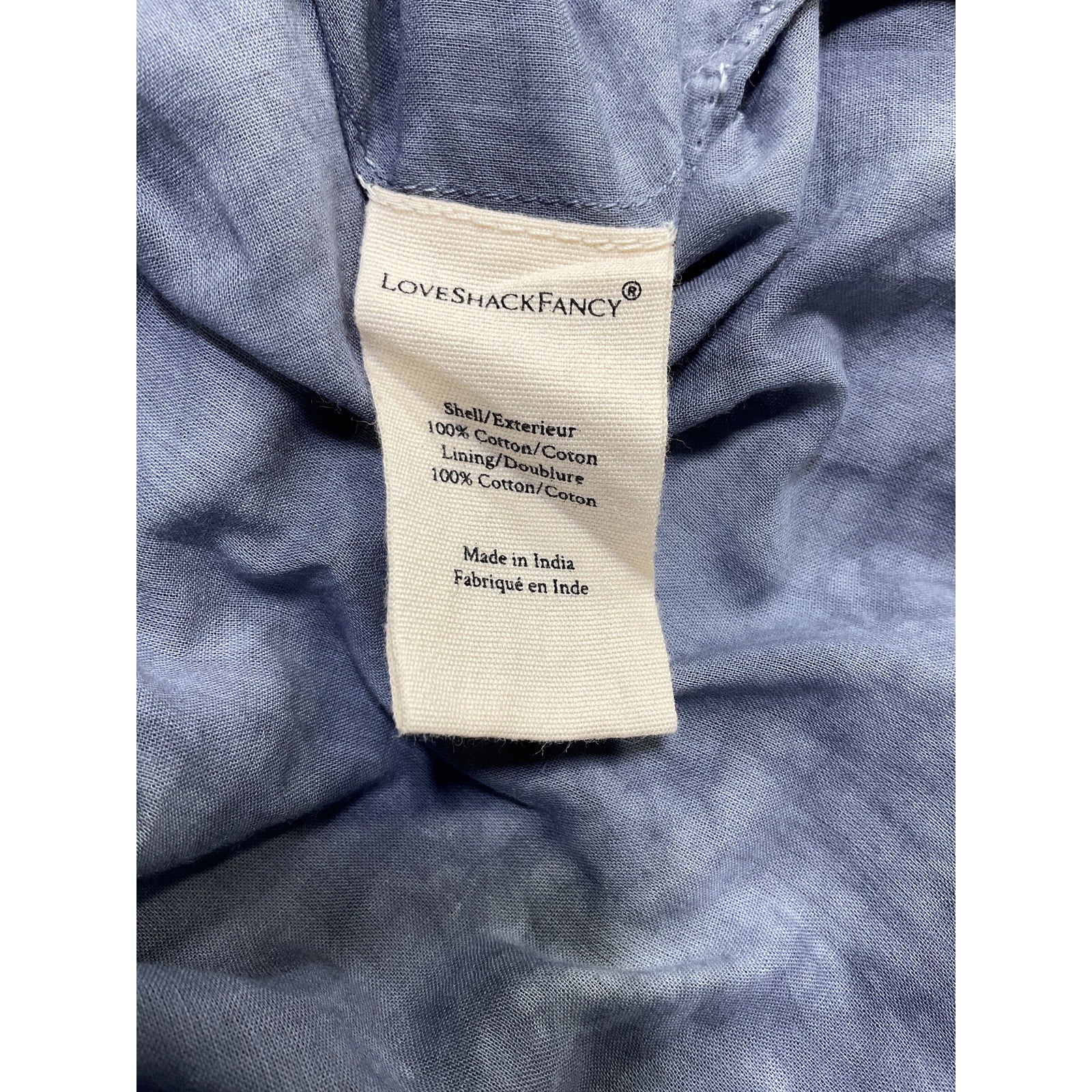Loveshackfancy 'Ruffle' Blue Cotton Mini Skirt Size XS