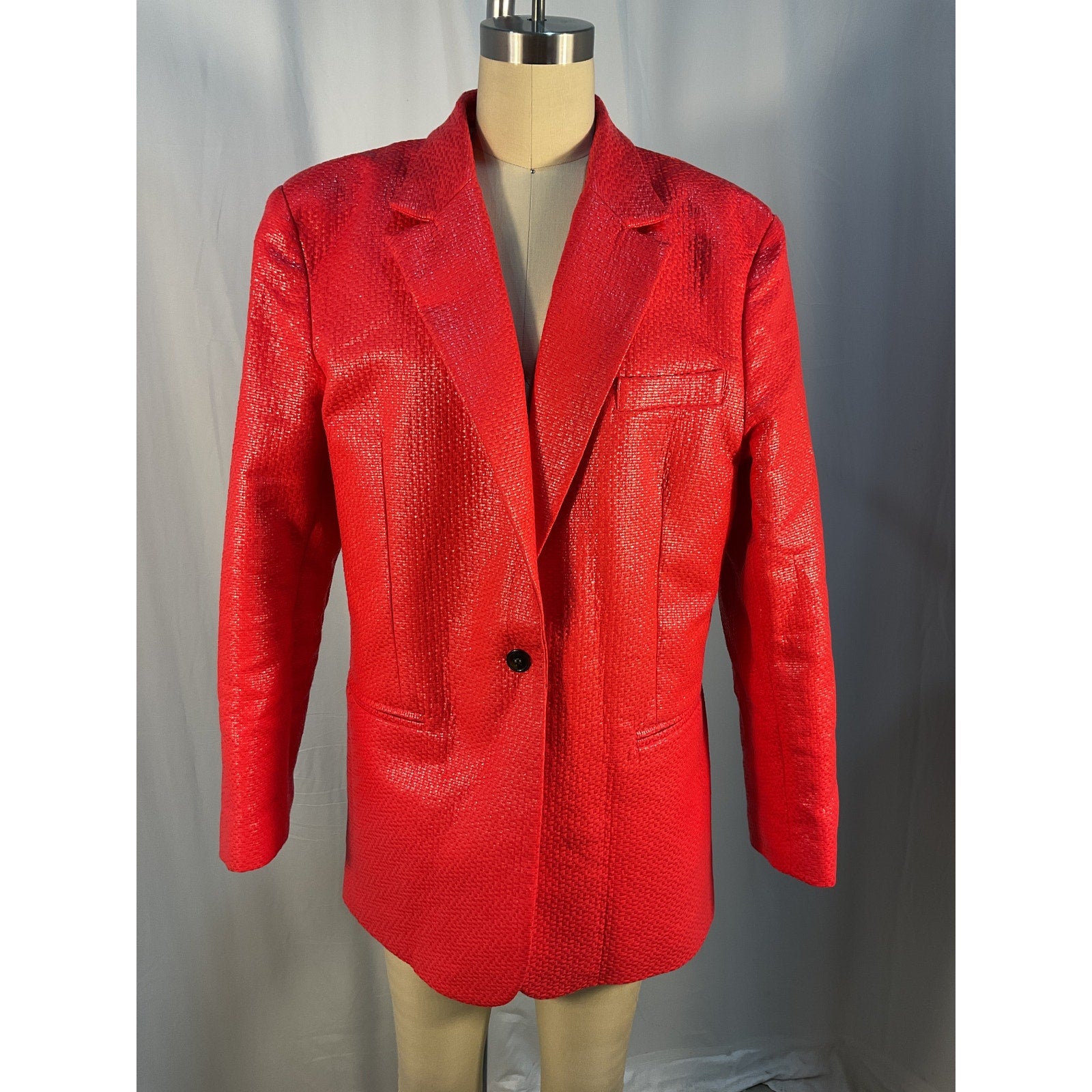 Diotima 'Oversized' Red Tweed Blazer Size 3