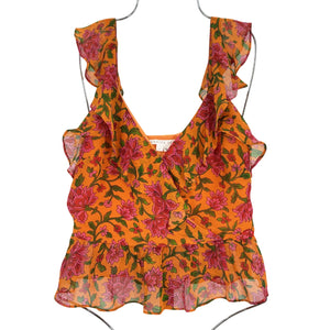 Veronica Beard Floral Multicolor Randa Top Size 4
