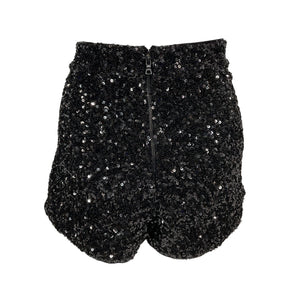 Alice + Olivia Sequined Black Hera Shorts Size 10