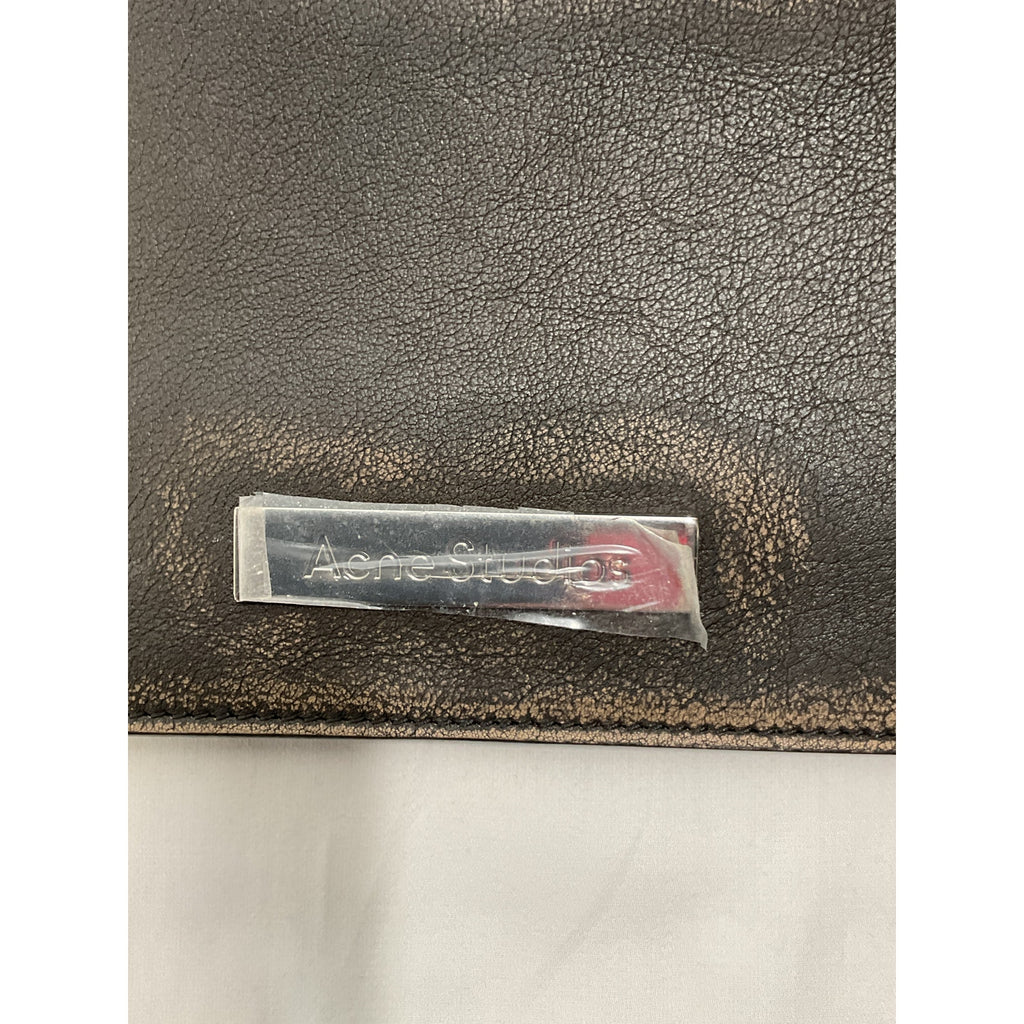 Acne Studios Embellished Black Leather Textured-Leather Shoulder Bag