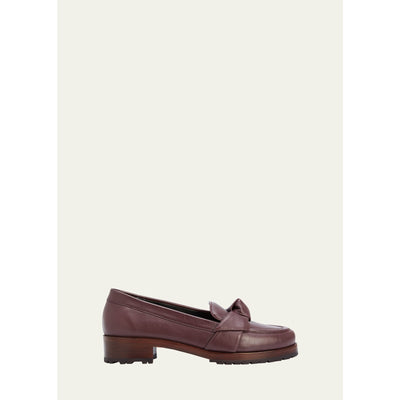 Alexandre Birman '20mm' Brown Maxi Clarita Lug Sole Leather Loafer Size 5.5