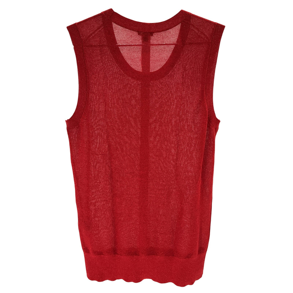Joseph 'Lurex' Red Viscose Tank Top Size S