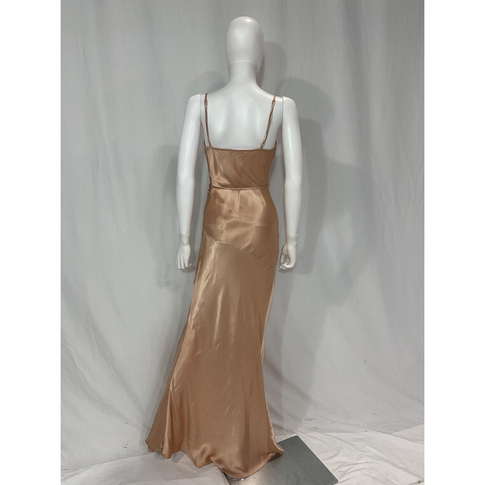 Shona Joy 'La Lune Bias' Pink Satin Cowl Maxi Dress Size 4