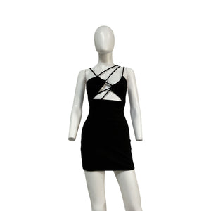 Michael Costello x Revolve 'Morgan' Black Polyester Mini Dress Size XS