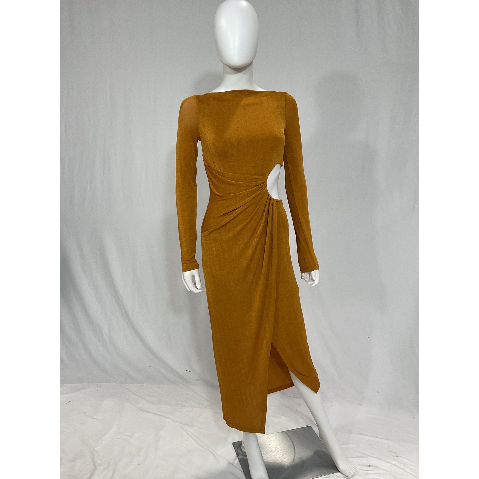 Significant Other 'Ivy Turmeric' Brown Long Sleeve Midi Dress Size 4