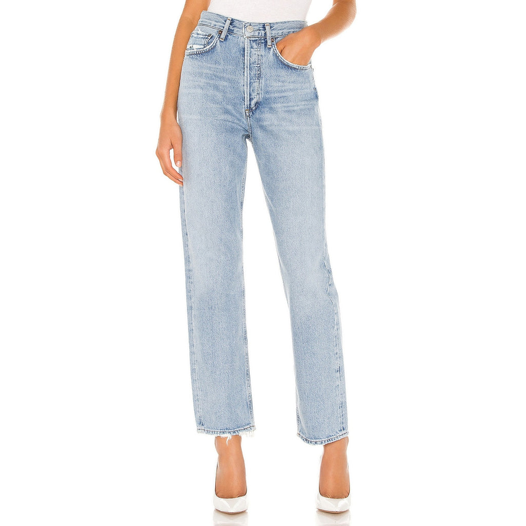 Agolde '90'S' Blue Cotton Mid Rise Loose Fit Denim Jean Size 26