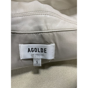 Agolde 'Calla' White Vegan Leather Shirt Size S
