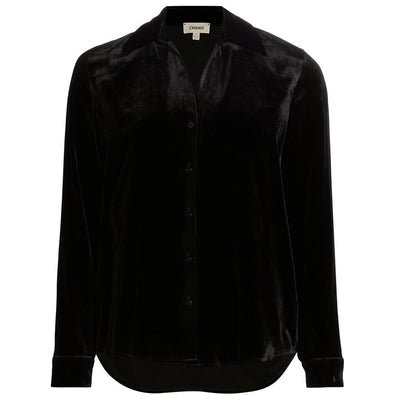 L'Agence Velvet Black Argo Shirt Size XS