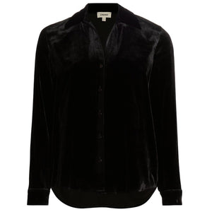 L'Agence Velvet Black Argo Shirt Size XS