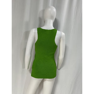 Helmut Lang 'Ribbon' Green Knit Tank Top Size XS