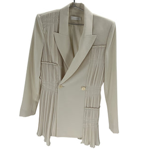 Simkhai Pleated Beige Lizzie Blazer Size 4