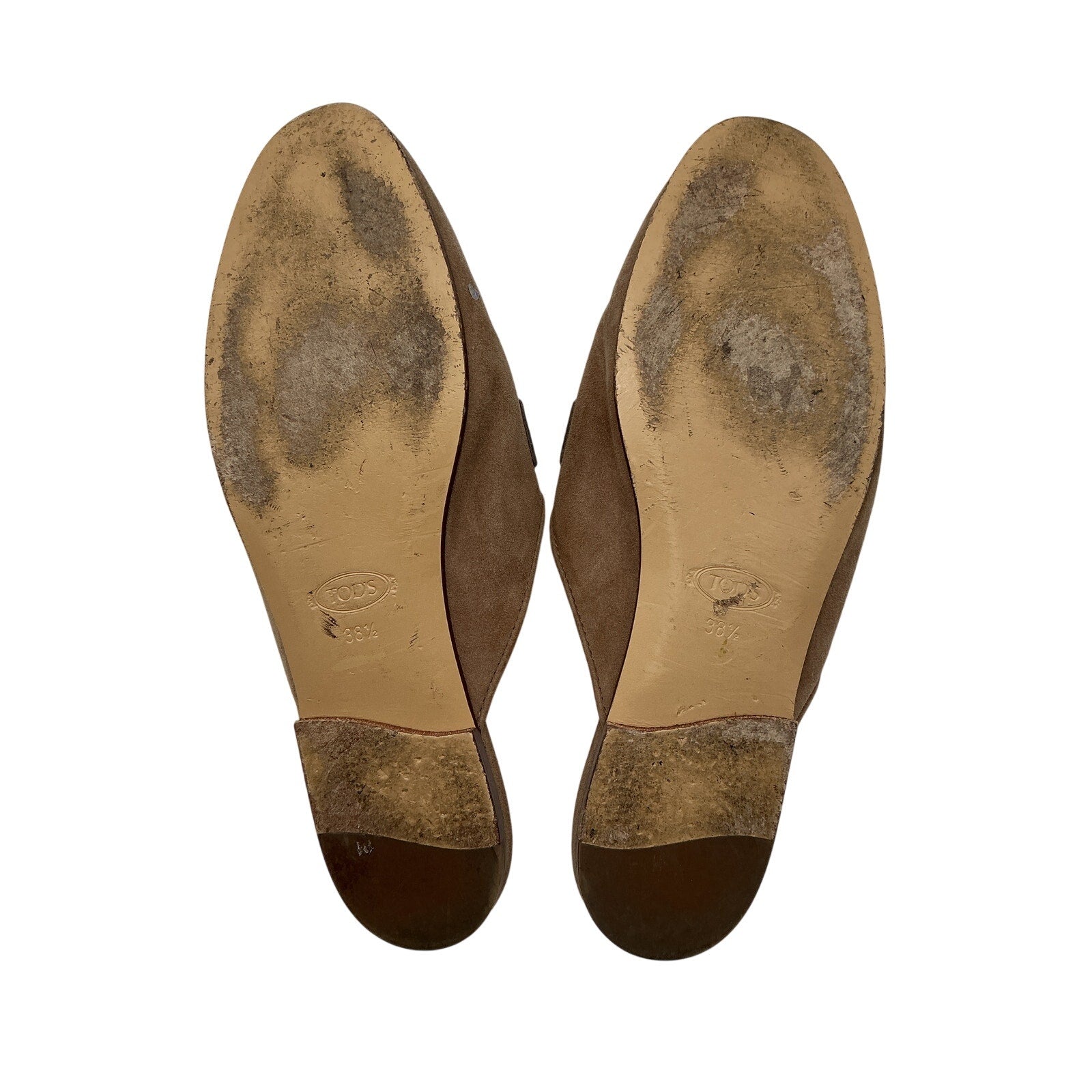 Tod's Embellished Tan Suede Slippers Size 8.5