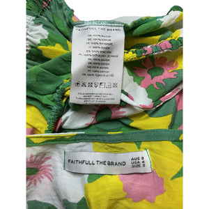 Faithfull The Brand Cropped La Palma Floral Print Las Olas Blouse Size S
