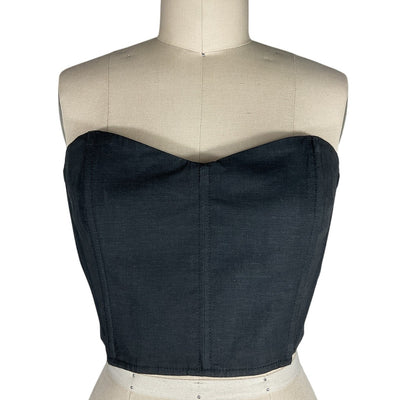 L'Academie Sleek Black Ember Bustier Top Size M NWT