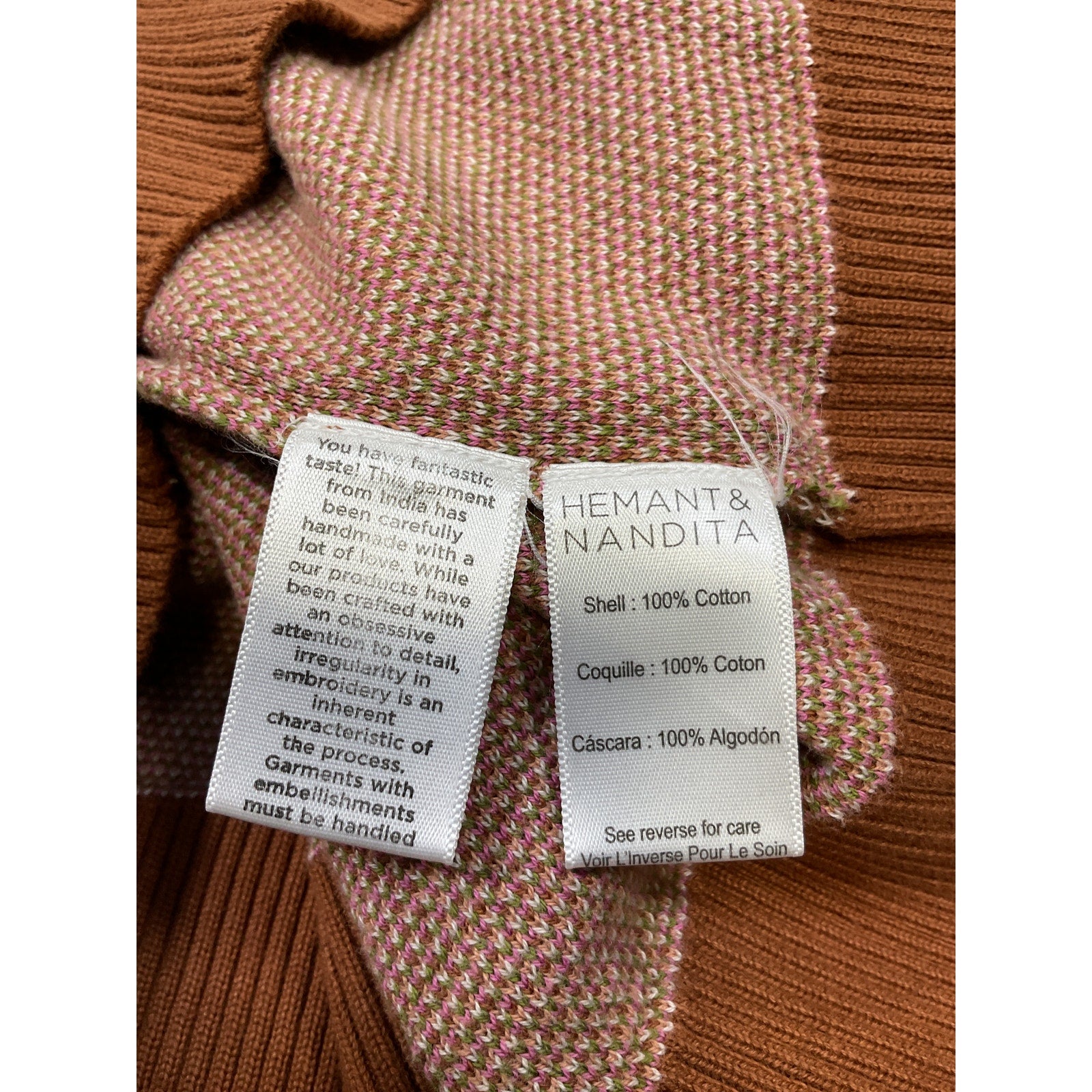 Hemant And Nandita 'Fara' Red Cotton Cardigan Size S