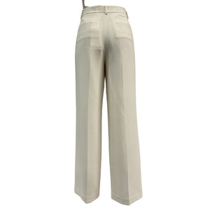 Theory Relaxed Cream Triacetate Straight Pant Size 4
