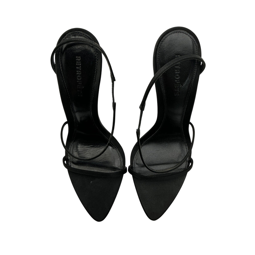 Retrofete 'Naomi' Black Leather Sandal Size 9