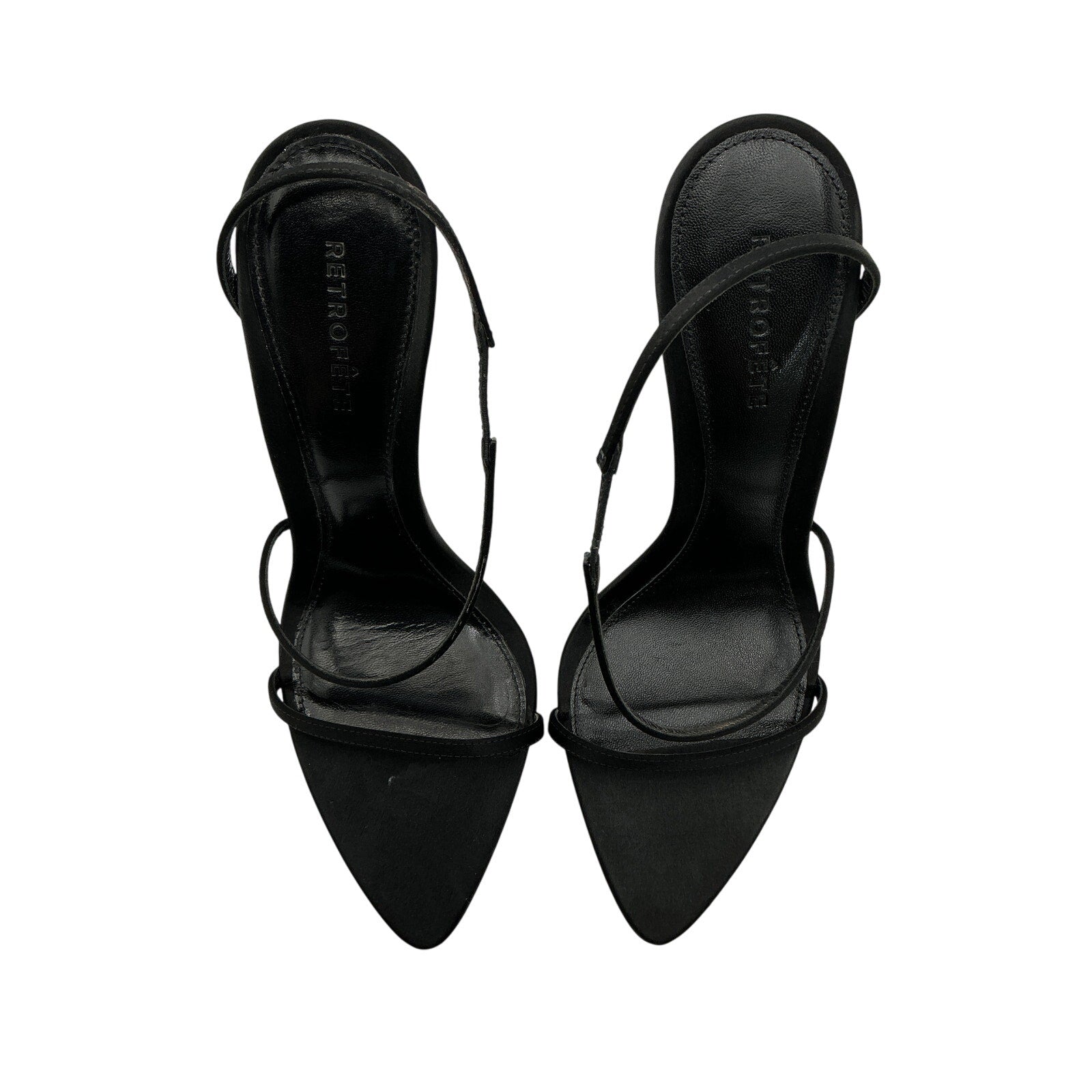 Retrofete 'Naomi' Black Leather Sandal Size 9