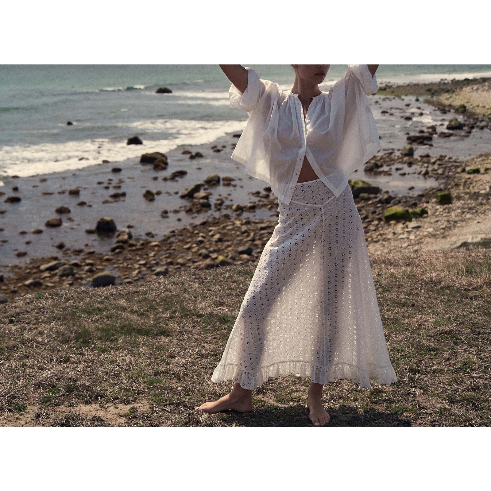 D�en 'Rieti' White Skirt Size M
