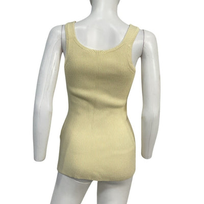 Toteme Ribbed Beige Scoop Neck Tank Top Size M