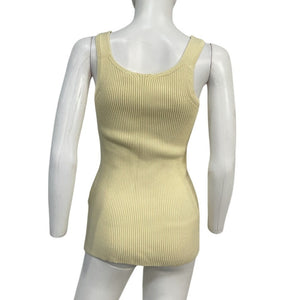 Toteme Ribbed Beige Scoop Neck Tank Top Size M