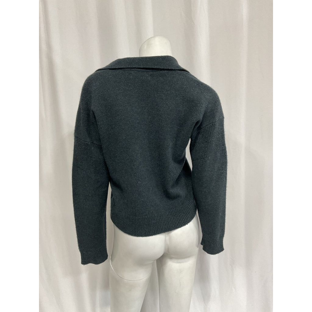 Naadam 'Recycled' Green Cashmere Open Neck Polo Size XS