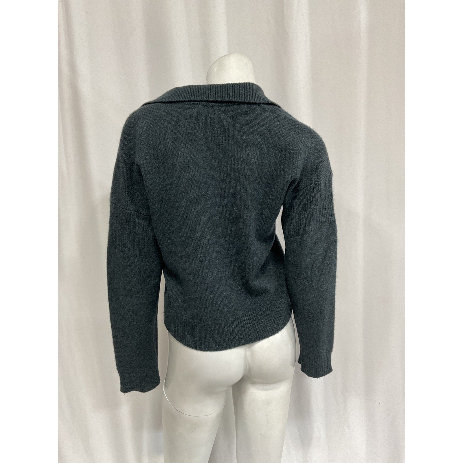Naadam 'Recycled' Green Cashmere Open Neck Polo Size XS