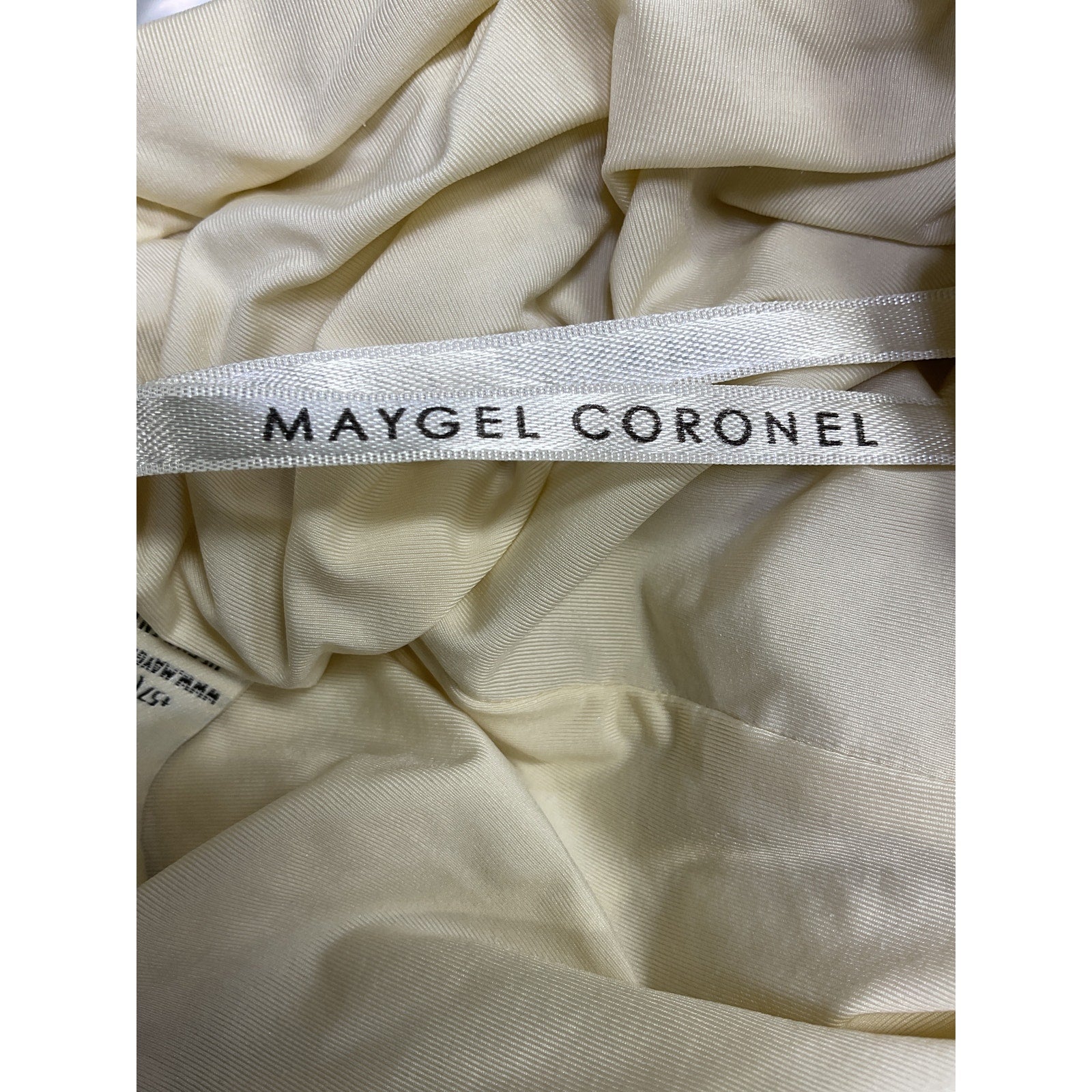 Maygel Coronel 'Equinoccio' Yellow Polyamide One-Shoulder Ruched Stretch-Jersey Mini Dress Size OS