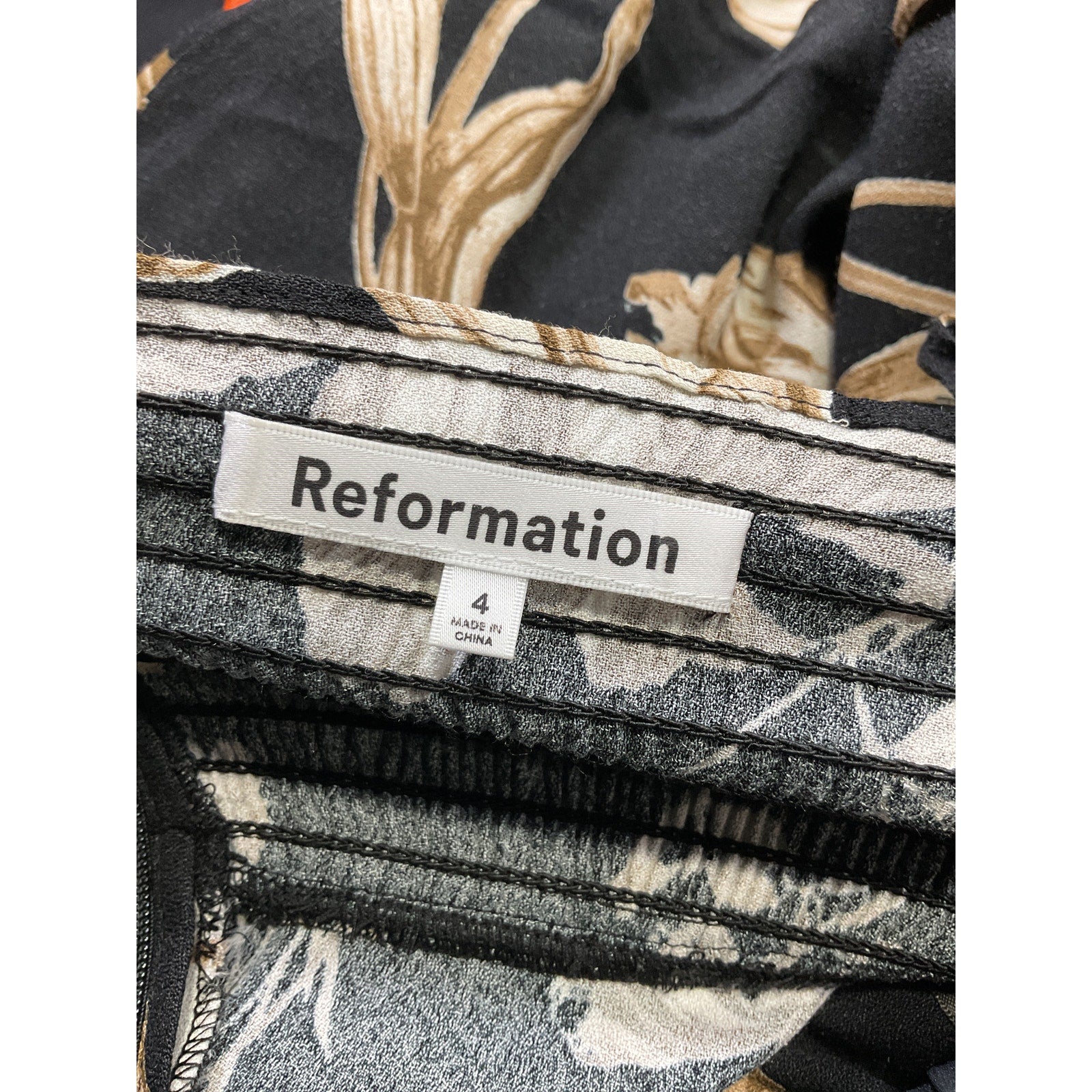 Reformation 'Kourtney' Black Sweetheart Neck Dress Size 4