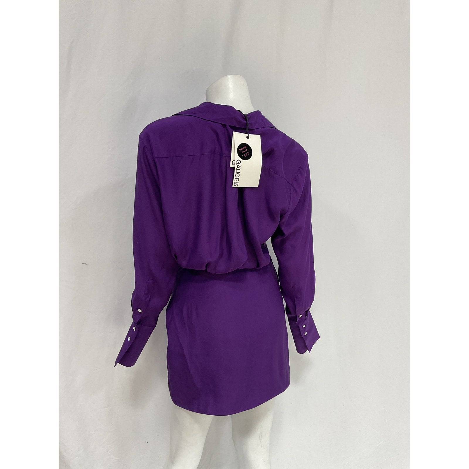 Gauge81 'Naha' Purple Charmeuse Short Dress Size S - NWT