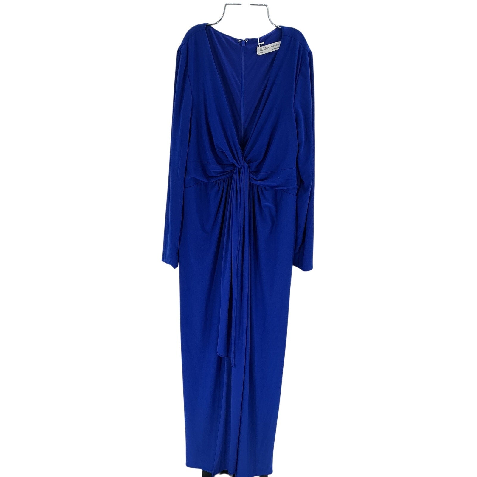 Mac Duggal Jersey Twist Blue Polyester Knot Slip Gown Size L
