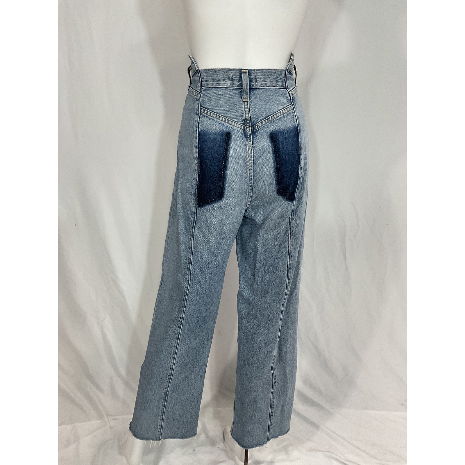 Agolde 'Pieced' Blue Angled Denim Jeans Size 27