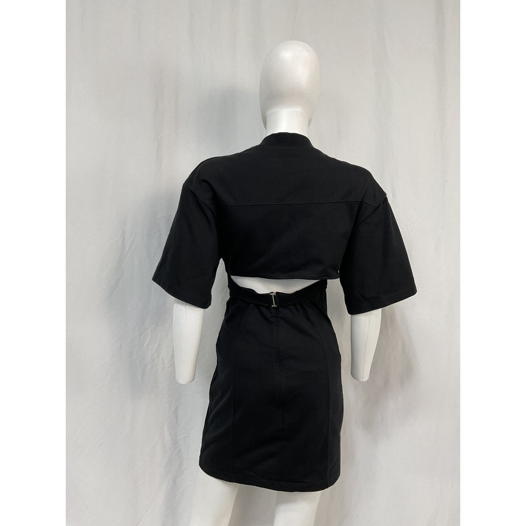 Jacquemus La Robe T-Shirt 'Bahia' Black Cotton Dress Size S