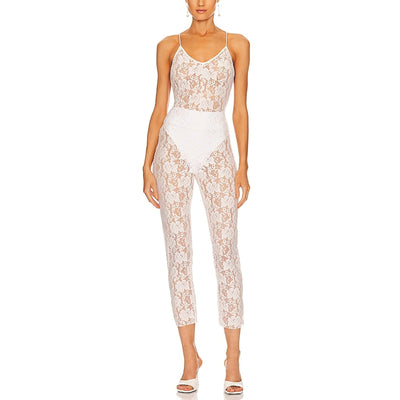 Norma Kamali Low Back White 'Fara' Slip Jumpsuit Size S