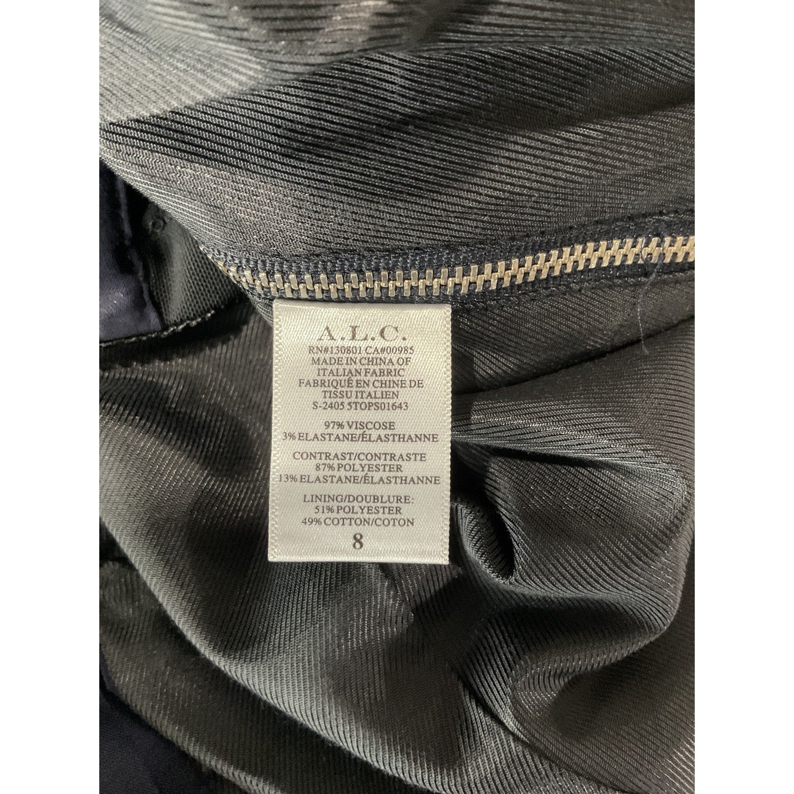 A.L.C. 'Renee' Blue Viscose Top Size 8