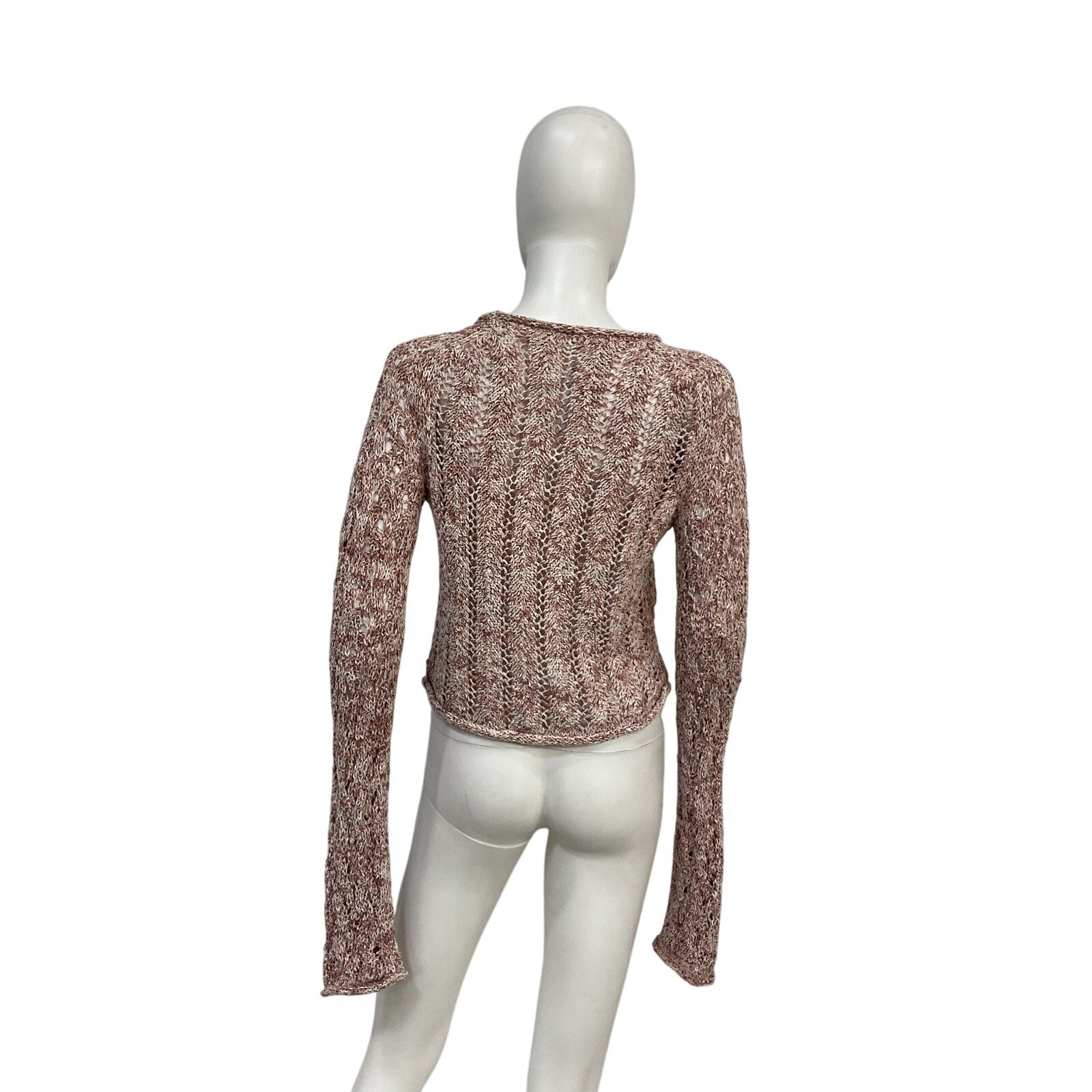Acne Studios Pink Cotton Cropped Lace Sweater Size M