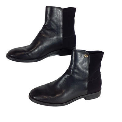 Stuart Weitzman Sleek Black Kye City Booties Size 8