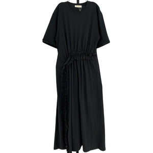 Ulla Johnson Ruched Black Lilia Dress Size M