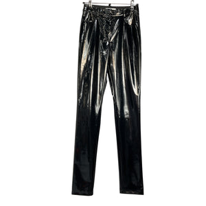 Tibi Glossy Black Tech Patent Skinny Pants Size 0 NWT