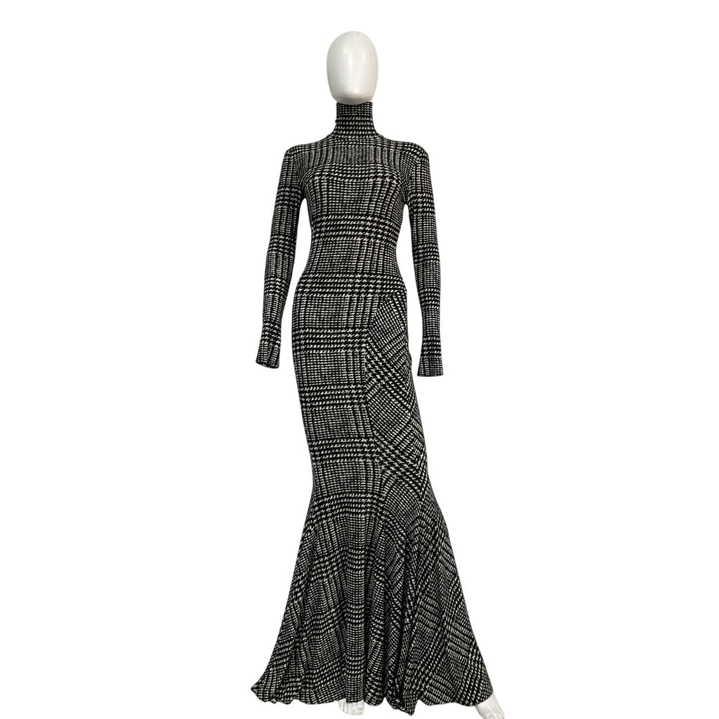 Norma Kamali Long Sleeve Black Polyester Turtle Fishtail Gown Size XS