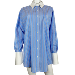 L'Academie Crisp Blue Fresh Stripe Shirtdress Size XS