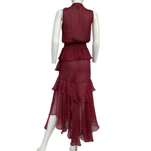 Misa Los Angeles Ruffled Cardinal Tile Ilona Dress Size XS