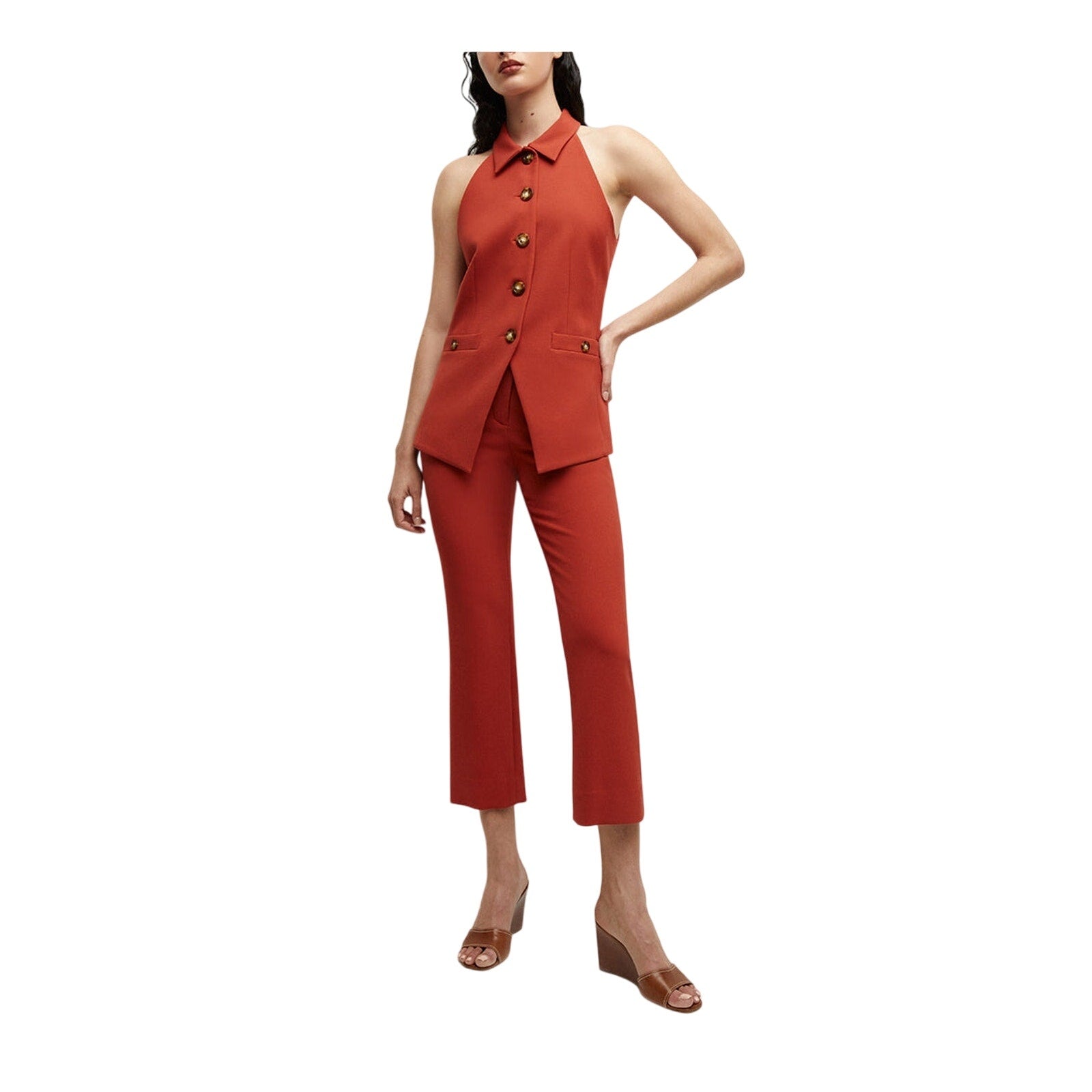 Veronica Beard 'Arte' Red Polyester Pant Size 6