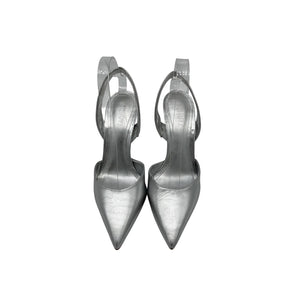 Schutz 'Lou' Silver Leather Sling Back Pump Size 8B