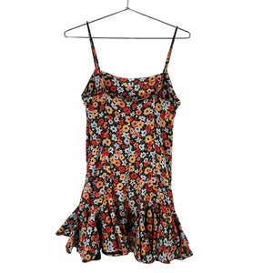 Agua Bendita Ruffled Multicolor Tumbao Mini Dress Size S